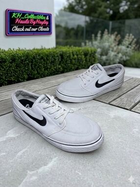 2016 Nike SB Zoom Stefan Janoski Canvas White/Black, Tan Gum Sole Men's 8.5